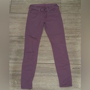 7 FOR ALL MANKIND LAVENDER SKINNY JEANS SIZE 25